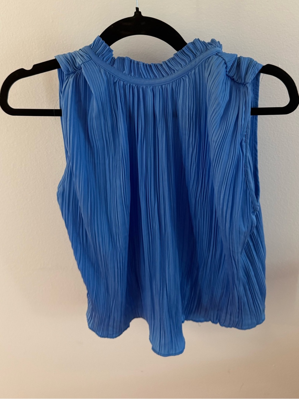 Zara Pleated Sleeveless Mock Neck Top